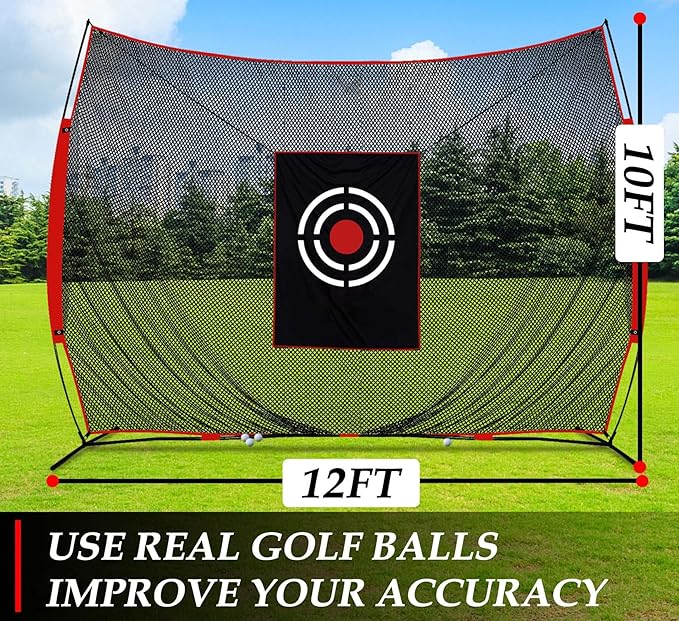 Golf Practice Net Backyard: Durable Swing Training Target – Indoor Outdoor Garage Home Use – Portable for Adults & Men Golfer Beginners