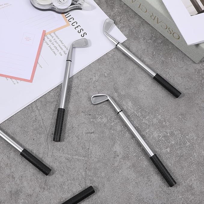 50PCS Golf Ballpoint Pen, Black Gel Ink Medium Point Pens (1.0mm) Mini Golfing Club Props Decorative Ergonomic Funny Sports for Office Coworkers Boss Dad Souvenirs