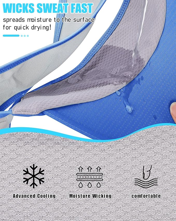 Sports Sun Visor Hats for Women Men Lightweight Breathable Cooling Stretchy Visors Foldable UPF 50+ for Running Tennis Golf