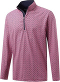 M MAELREG Quarter Zip Golf Pullover Men Dry Fit Long Sleeve Performance Wicking 1/4 Zip Full Print Pullover Mens Sweatshirt