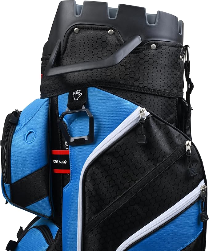 Founders Club 4th Generation Tour Series Club Lock Organizer Golf Cart Bag for Men with 14 Way Anti Rattle Divider Top- Free Snap On Rain Hood-Full Length Dividers