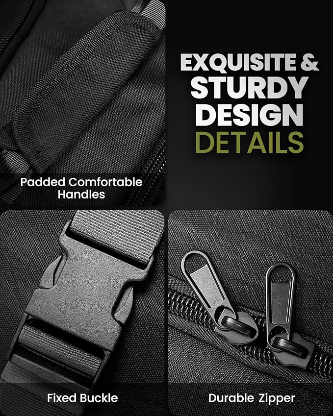 OutdoorMaster Padded Golf Travel Bag with Reinforced Wheels, 900D Heavy Duty Oxford Wear-Resistant and Waterproof Golf Travel Case, Soft-Sided Golf Club Bag, Shoes and Accessories Compartment