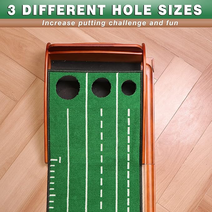 CHAMPKEY Premium Golf Putting Green Indoor with 3 Golf Putting Gates - Improves Putting Accuracy and Skill Levels Golf Putting Mat - Ideal for Indoor and Outdoor Training