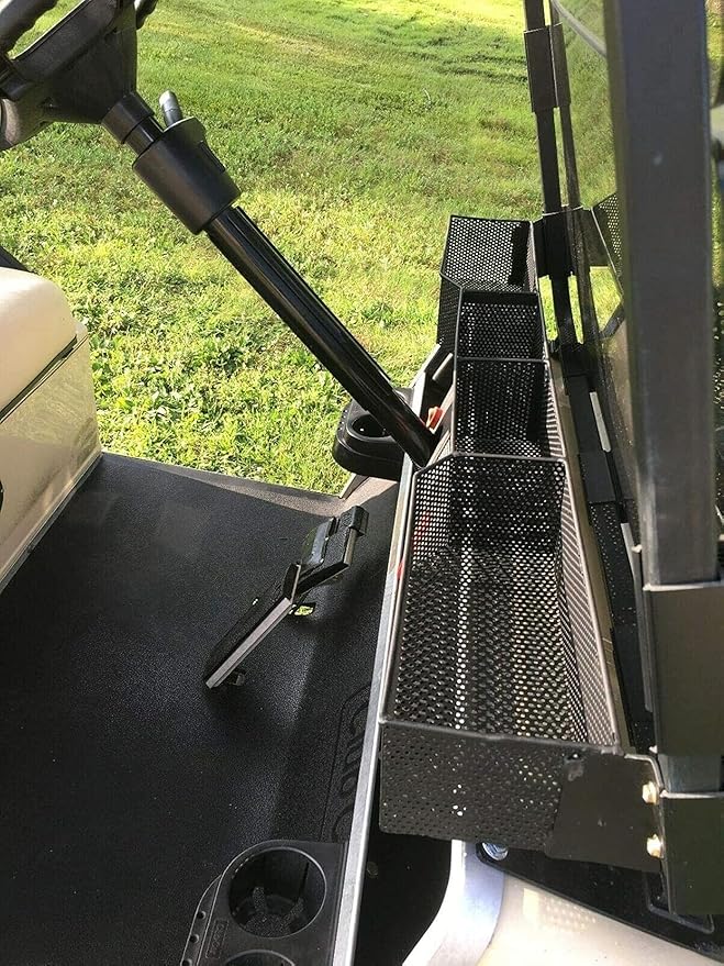 Huskey Golf Cart Front Basket Storage Basket Dash Basket Compatible W/EZGO TXT/RXV,Club Car DS (2000.5+) Precedent/Tempo/Onward,Yamaha G29 Drive2 2007+ One Piece Solid Design & Larger Compartments