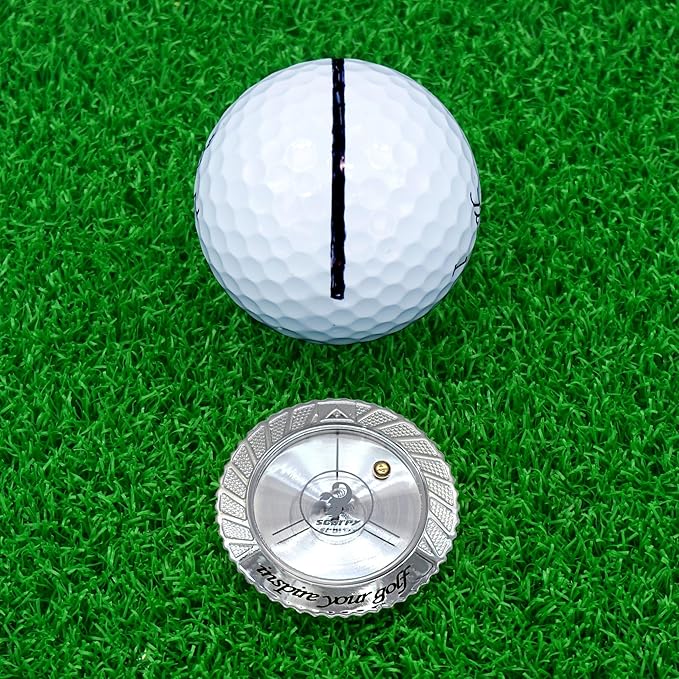 scorpy Golf Level Ball Marker with Metal Bead and Hat Clip, High Precision Putting Green Reading Aid Golf Accessories, Precision Alignment Tool for Perfect Putts