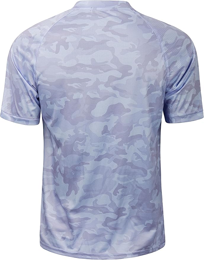 TAPULCO Mens Collarless Golf Shirts Short Sleeve Dry Fit Stretch Casual Breathable Lightweight Tshirts