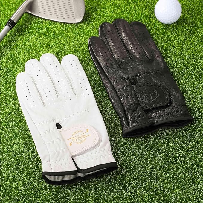 Mens Golf Gloves Left Hand Personalized Golf Elements Monogram Design Left Hand Glove with Name Golfer Accessories Club Competition Souvenir Birthday Gift for Golfer Dad Husband Boyfriend
