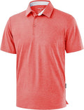Golf Shirts Heather Polo Short Sleeve Dry Fit Lightweight Moisture Wicking Collared Shirts Casual Athletic Business