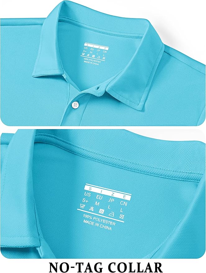 TACVASEN Mens Golf Shirt Dry Fit Mens Polo Shirts Short Sleeve Performance Golf Polos for Men with Collar Work Shirts