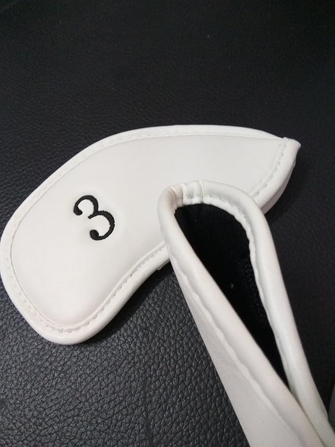 SEACLOUD 10Pcs Golf Skull Thick Synthetic Leather Iron Head Covers for Golf Iron Club Head Protectors
