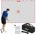 Golf Practice Net, Heavy-Duty Multi Sports Netting Barrier 10FT | 15FT |20FT |25FT Golf Hitting Net for Garage, Ideal for Backyard with Baseball, Softball, Hockey, Soccer and More