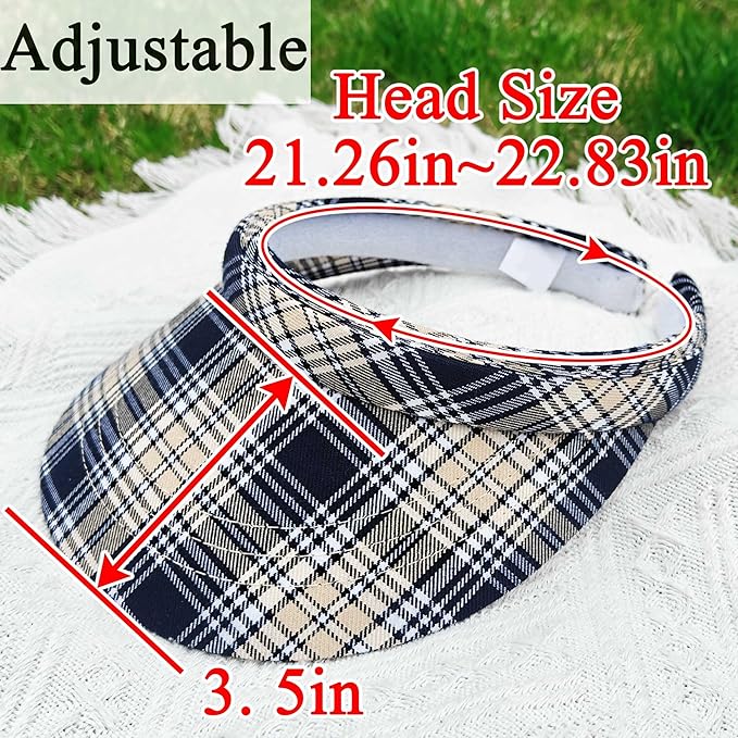 2 Pack Visor Women Men Sun Hat Clip On Visors Adjustable Sport Wide Brim Cap