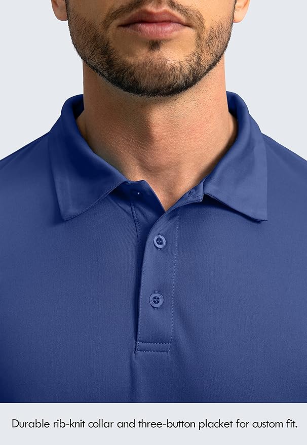 Men's Polo Shirt Long Sleeve Golf Shirts Lightweight UPF 50+ Sun Protection Cool Shirts for Men Work Fishing Outdoor