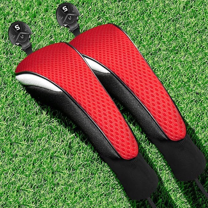FINGER TEN Golf Club Head Covers Woods Hybrids 1/2/3/4 Pack, Headcovers Men Women 3 5 7 X with Interchangeable Number Tag, Fit All Wood Hybrid Clubs
