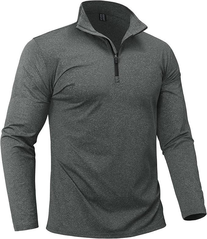 Boladeci Men's Quarter Zip Pullover Premium Fleece Lined Heather Long Sleeve Golf Shirts Midweight 1/4 Half Zip Sweatshirts