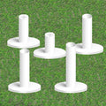 FINGER TEN Golf Rubber Tee Driving Range Value 5 Pack for Indoor Outdoor Practice Mat, Tee Adaptor Size 1.5’’ 2.0’’White Black Tee Holder Set for Hitting Mats