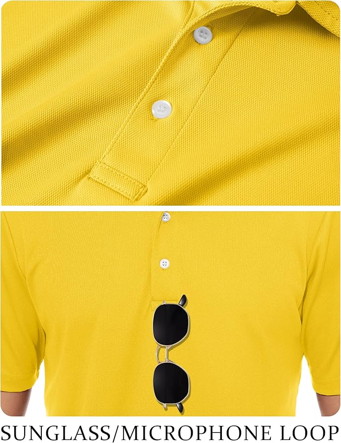 TACVASEN Mens Golf Shirt Dry Fit Mens Polo Shirts Short Sleeve Performance Golf Polos for Men with Collar Work Shirts