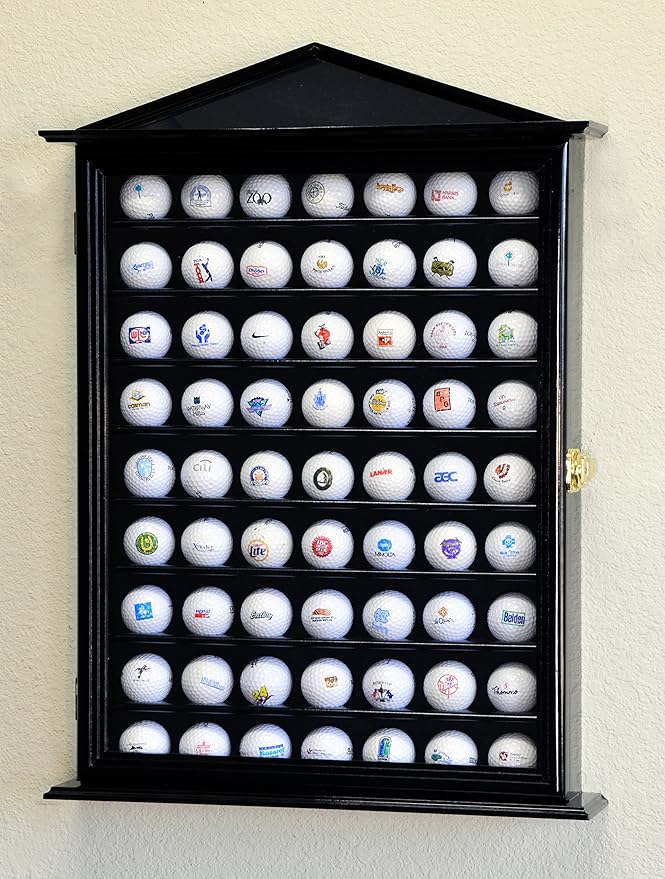 sfDisplay.com,LLC. 63 Golf Ball Designer Display Case Cabinet Wall Rack Holder w/98% UV Protection Lockable