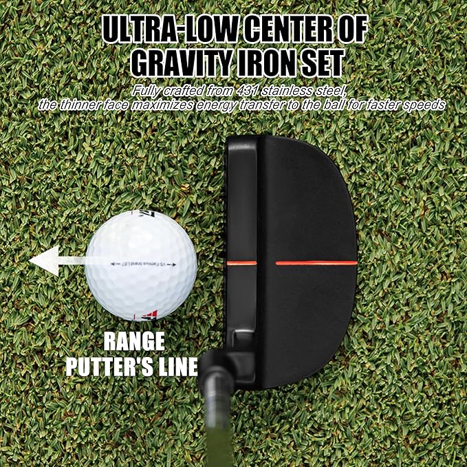 PGM 19 Piece Men's Complete Golf Club Sets - Ultra-Thin Face Titanium Driver (0.85+ COR), High COR Fairway Woods, Forged Irons, Precision CNC Milled Putter, with Stand Bag - Right Handed