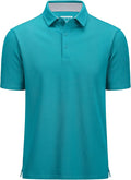 MAGCOMSEN Men's Polo Shirts Short Sleeve Cotton Pique 3 Button Classic Fit Casual T-Shirt Performance Golf Shirts