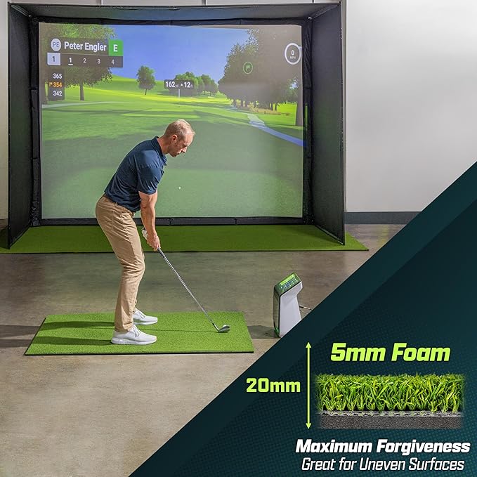 GoSports Elite Golf Hitting Mats for Indoor/Outdoor Practice – Choose Size – Turf Driving Range Mats for Golf Simulators and Practice