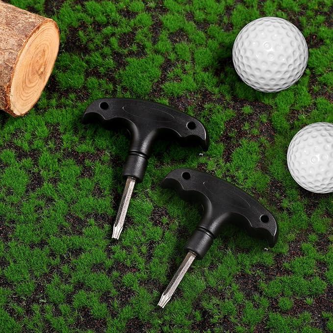 2pcs Golf Wrench, Adjustable Golf Tool with Plastic Handle Stainless Steel Driver Tool Sport Accessories Kit for Amateur Professional Golfers for Men Gifts Presents Stuff Equipment (Black)