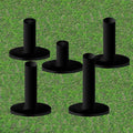 FINGER TEN Golf Rubber Tee Driving Range Value 5 Pack for Indoor Outdoor Practice Mat, Tee Adaptor Size 1.5’’ 2.0’’White Black Tee Holder Set for Hitting Mats