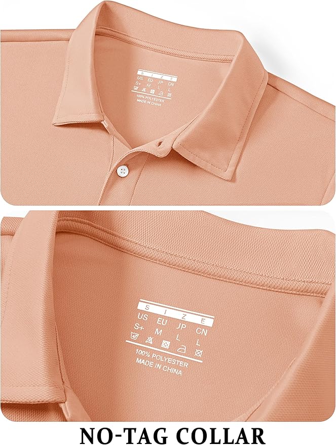 TACVASEN Mens Golf Shirt Dry Fit Mens Polo Shirts Short Sleeve Performance Golf Polos for Men with Collar Work Shirts