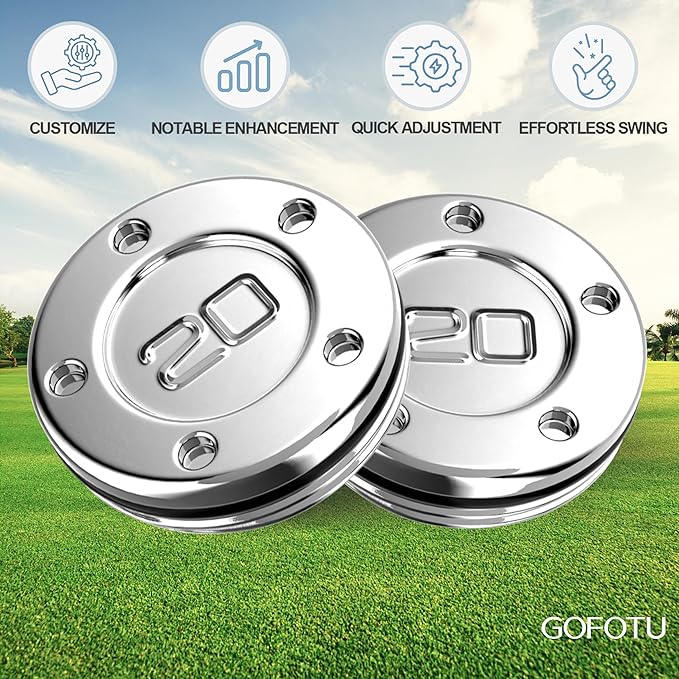 Golf 2pcs. 5g/10g/15g/20g/25g/30g/35g/40g/45g Choice Weight Golf Custom Putter Screws Weights Compatible with Titleist Scotty Cameron Golf Club Heads Putters Newport