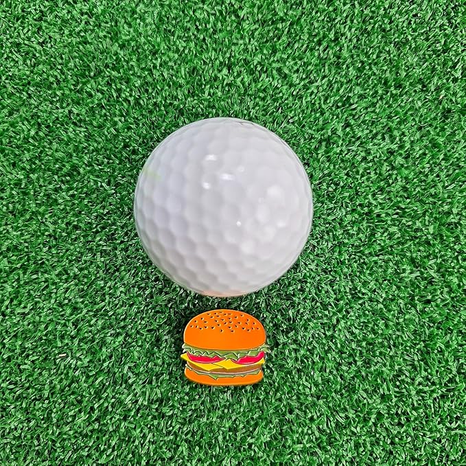 Funny & Unique Golf Ball Markers with Hat Clip – Food & Fun Icons – Perfect Golf Accessories & Gifts
