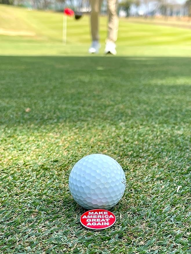 wolph American Golf Ball Marker - Magnetic Hat Clip – Funny Golf Gifts, Golf Accessories for Men Women – Premium Iconic Red, Easy to Spot