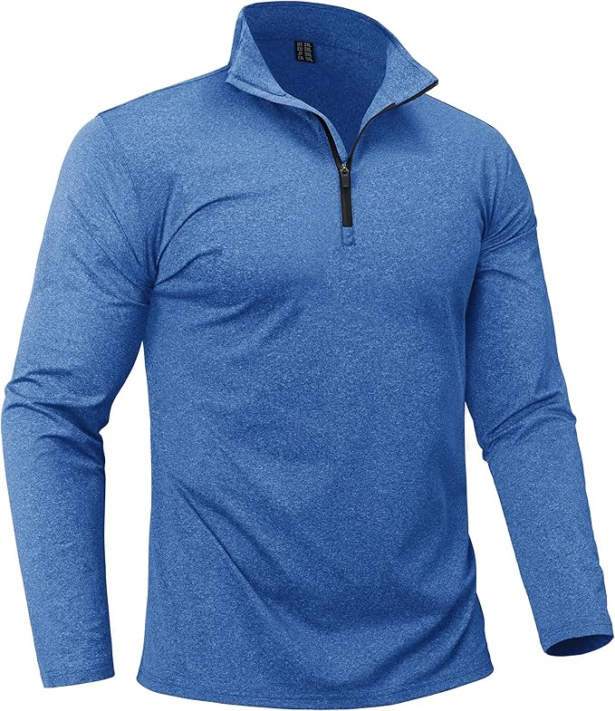 Boladeci Men's Quarter Zip Pullover Premium Fleece Lined Heather Long Sleeve Golf Shirts Midweight 1/4 Half Zip Sweatshirts