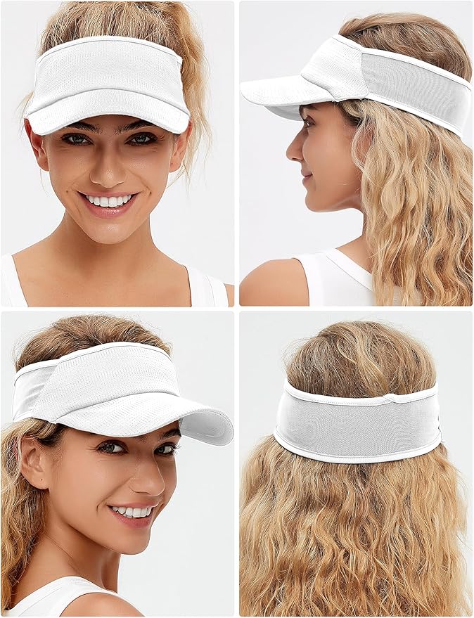 Sport Sun-Visor Hat Men Women Summer UV Protection, Lightweight Cooling Golf Running Tennis Sweat-Band Cap