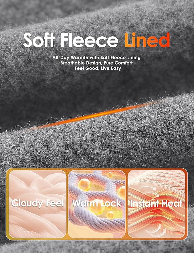 Boladeci Men's Quarter Zip Pullover Premium Fleece Lined Heather Long Sleeve Golf Shirts Midweight 1/4 Half Zip Sweatshirts