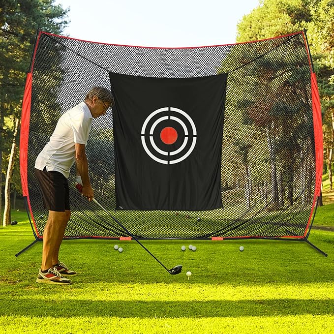 Golf Target Hitting Cloth - 6 X 5 FT White Fast Setup Sturdy Practice Trainers Basement Yard for Golfers Adults Players Teens Gifts