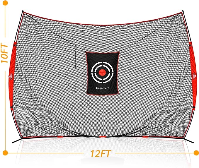 Gagalielo Golf Hitting Net：Professional Practice Accuracy with Target Mat Driving Swing Indoor Outdoor Training Backyard Garage Gift for Golfers