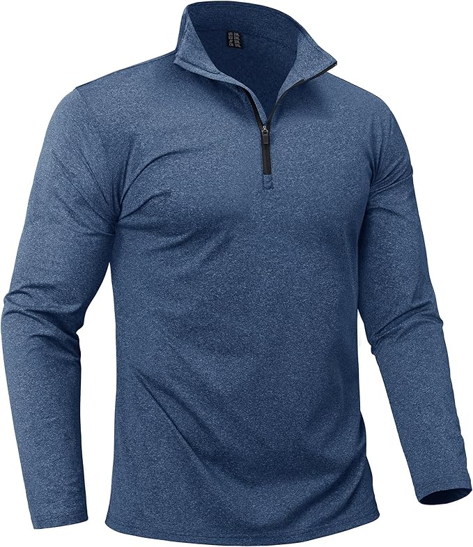 Boladeci Men's Quarter Zip Pullover Premium Fleece Lined Heather Long Sleeve Golf Shirts Midweight 1/4 Half Zip Sweatshirts