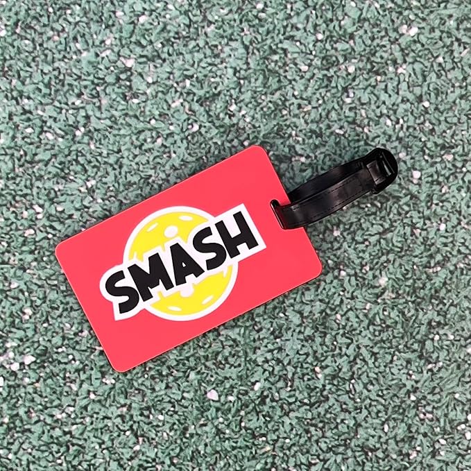 Pickleball Bag Tag – Smash Design, Flexible & Waterproof Silicone Luggage Tag, Secure Strap for Bag Identification, Great Pickleball Gift for Players & Enthusiasts