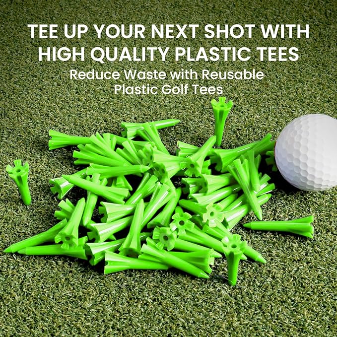 Golf Tees Plastic 1 1/2 inch Value 300 600 Pack, Upgrade More Unbreakable Bulk Stable Reduce Friction Side Spin Tee for Men Women Ladies