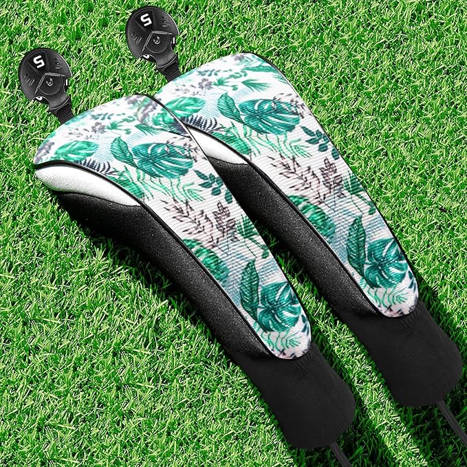 FINGER TEN Golf Club Head Covers Woods Hybrids 1/2/3/4 Pack, Headcovers Men Women 3 5 7 X with Interchangeable Number Tag, Fit All Wood Hybrid Clubs