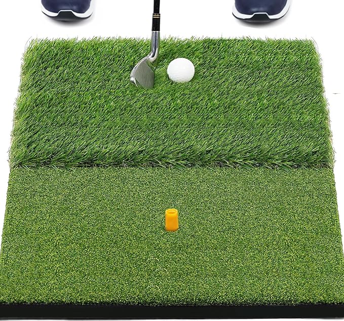 JAYA Golf Hitting Mat with Heavy Rubber Base, Foldable Golf Practice Mat for Indoor and Outdoor Training, Fairway & Rough Turf for Swing and Chipping