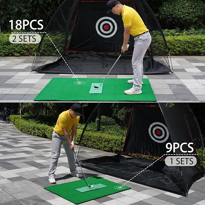 GAIARENA Artificial Turf Mat with Thick EVA Foam Base for Golf Simulator, Grass Tiles Base for Golfing Hitting Practice Mat, Artificial Grass Mat Floor Decoration for Indoor Outdoor