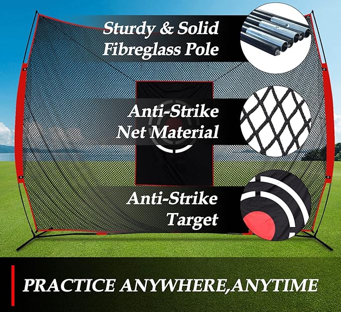 Golf Practice Net Backyard: Durable Swing Training Target – Indoor Outdoor Garage Home Use – Portable for Adults & Men Golfer Beginners