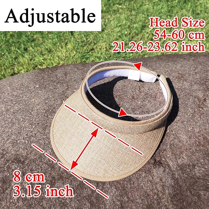 3 Pieces Clip On Visors Women Men Visor Sun Hats Hat Outdoor Sports Golf Beach Travel Tennis Cap