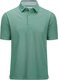 MAGCOMSEN Men's Polo Shirts Short Sleeve Cotton Pique 3 Button Classic Fit Casual T-Shirt Performance Golf Shirts