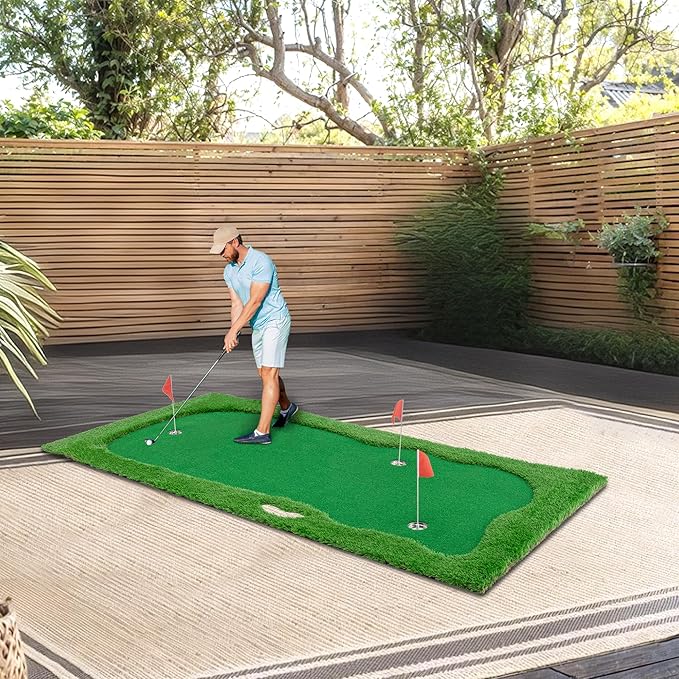 Golf Putting Green, Large Professional Golfing Training Mat, Practice Putting Green Mat for Indoor Outdoor
