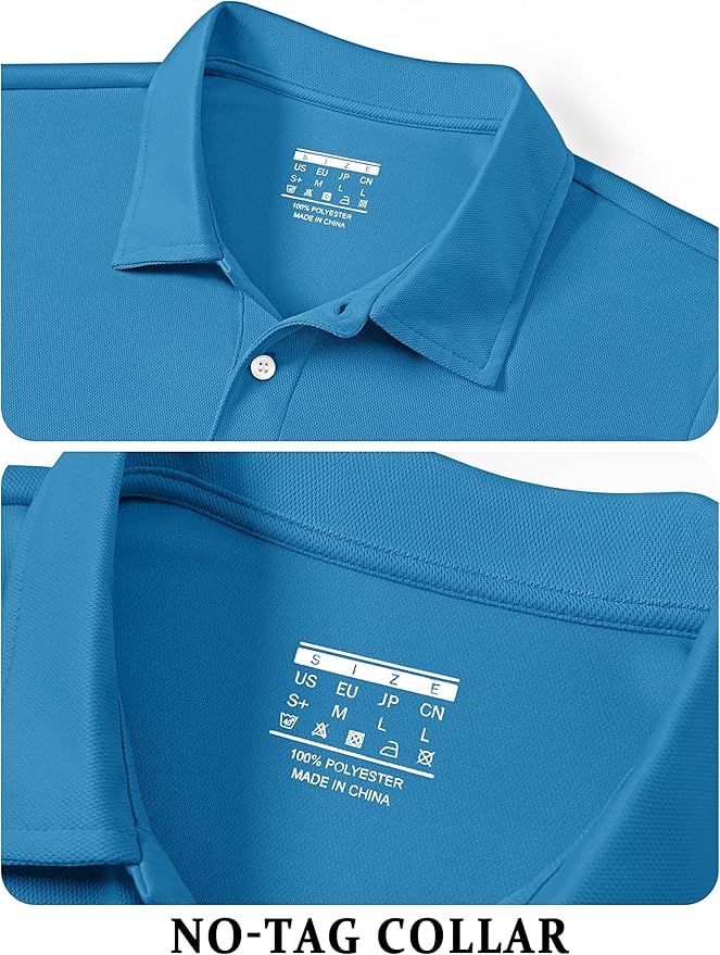 TACVASEN Mens Golf Shirt Dry Fit Mens Polo Shirts Short Sleeve Performance Golf Polos for Men with Collar Work Shirts