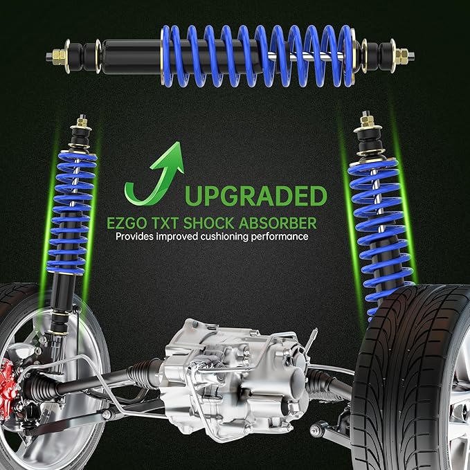 10L0L Heavy Duty Coil Springs Front/Rear Shock Absorber Kit for EZGO TXT, Medalist 1994-up Gas or Electric Golf Cart, OEM# 70928-G01 70630-G01 76418-G01 (Blue)