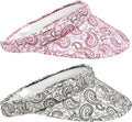 2 Pack Sun Visor Hats Women Men Clip On Wide Brim Visors Hat Outdoor Sports Golf Beach Travel Tennis Caps