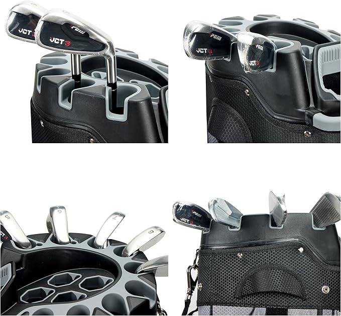 PGM Golf Cart Bag with 14 Way Organizer Divider Top, Premium Cart Bag with Handles and Rain Cover for Men